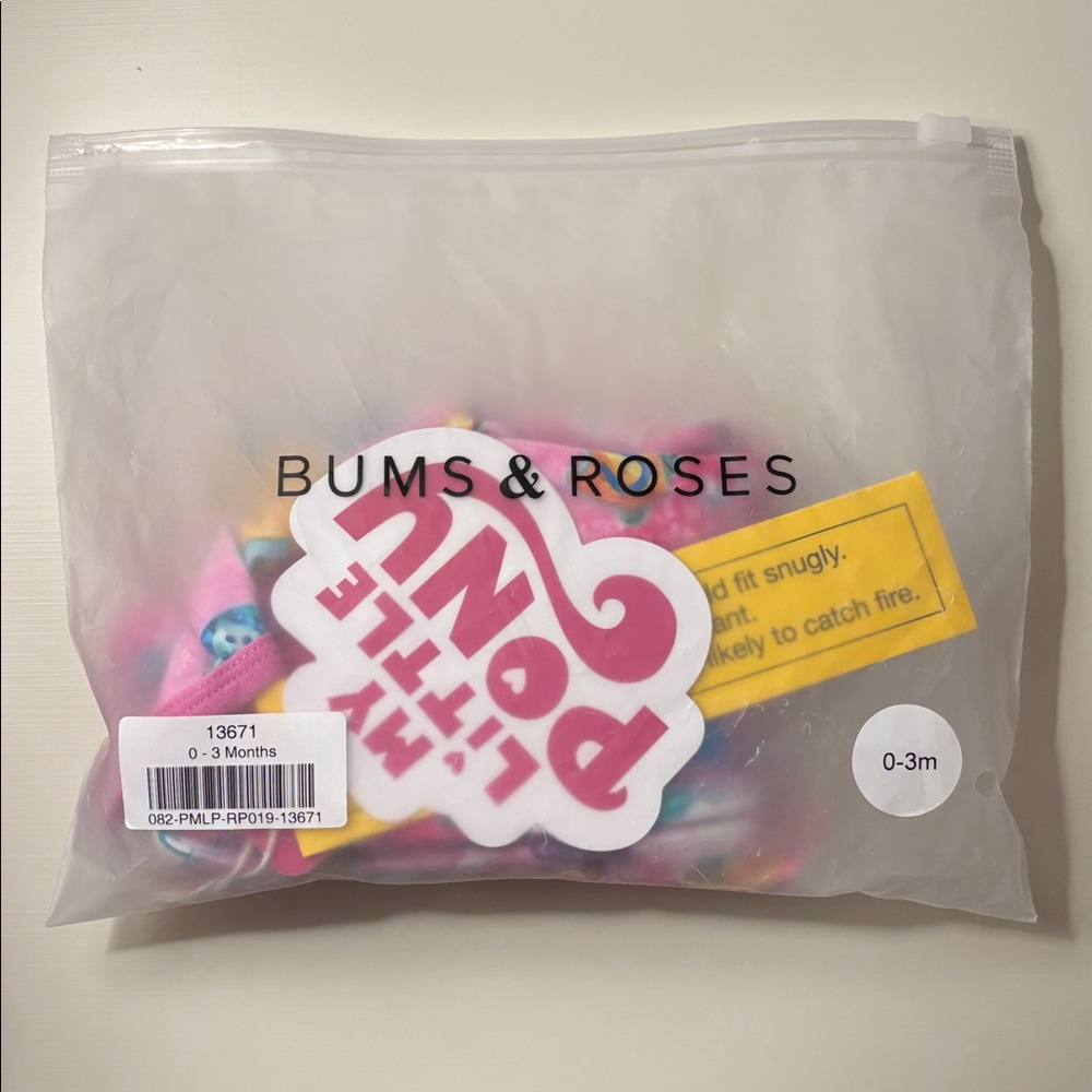 NWT Bums & Roses Baby Girl Bamboo My Little Pony Convertible Footie Sleeper 0-3M - Picture 8 of 10
